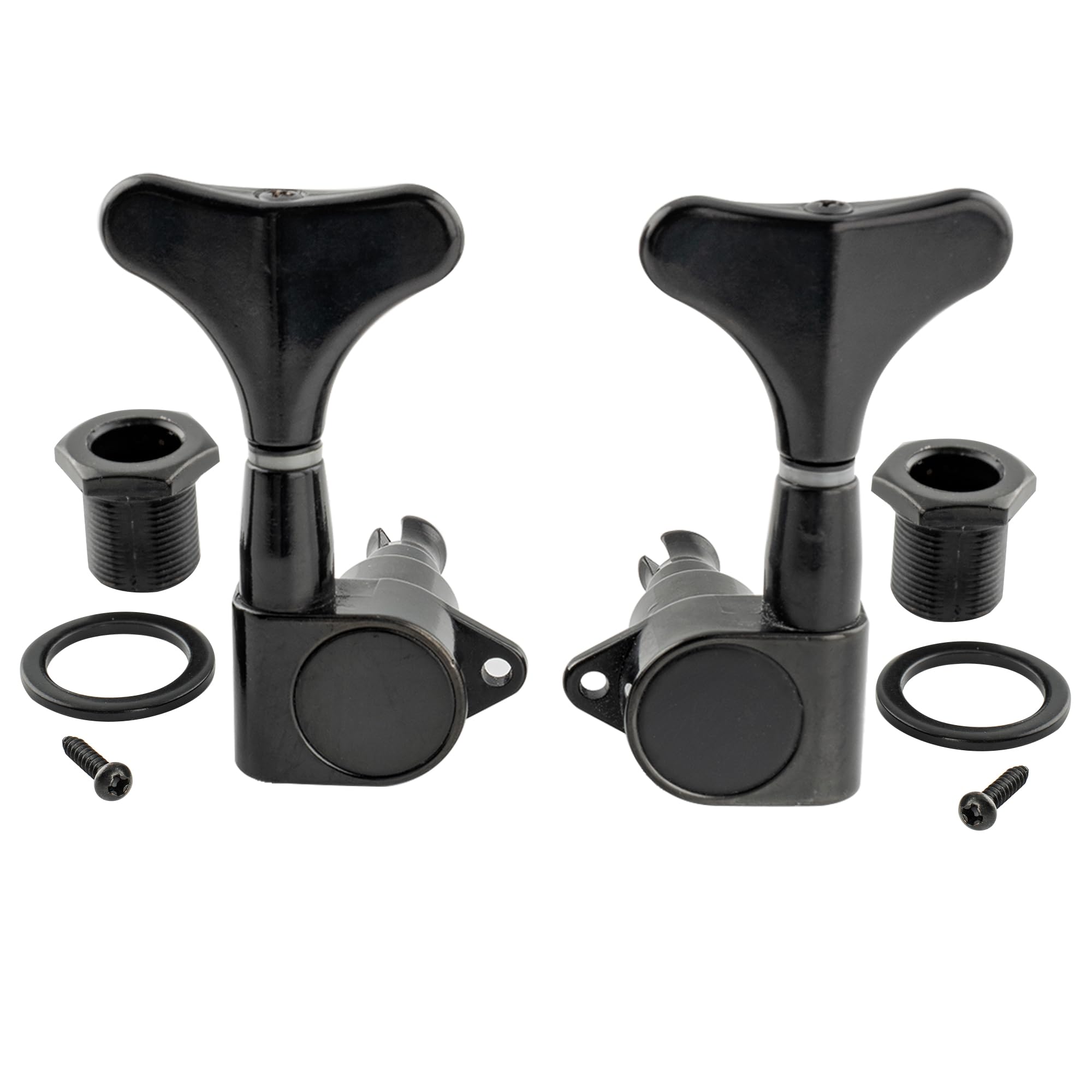Musiclily Pro 2+2 Sealed Bass TunersTuning Keys Pegs Machine Heads for Ibanez Style Precision Jazz Bass, Black